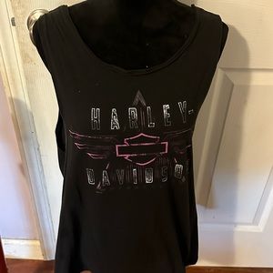 Harley Davidson, pink and black, tank top